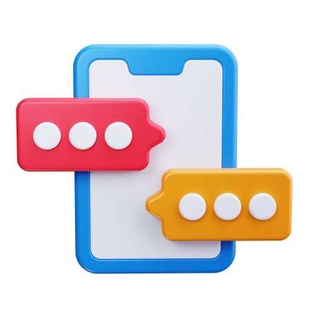 Mobiler Chat  3D Icon