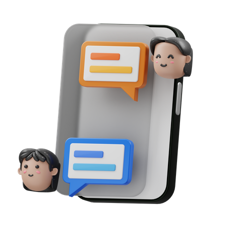 Mobiler Chat  3D Icon