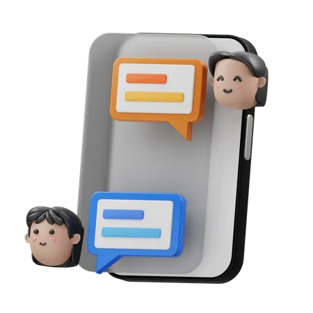 Mobiler Chat  3D Icon