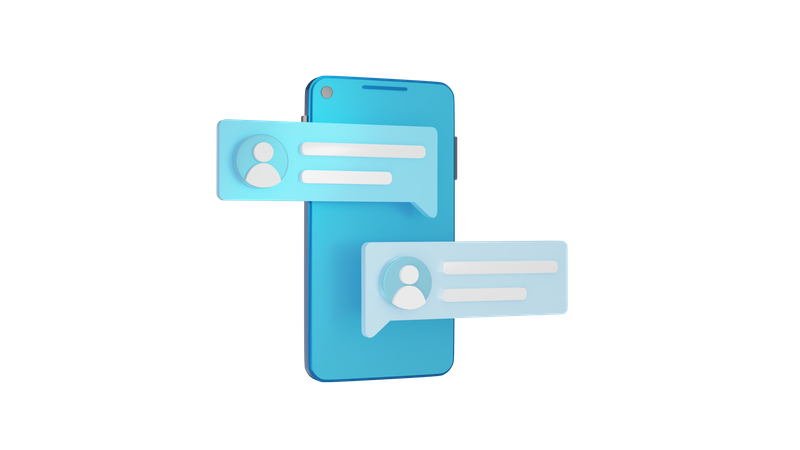 Mobiler Chat  3D Icon