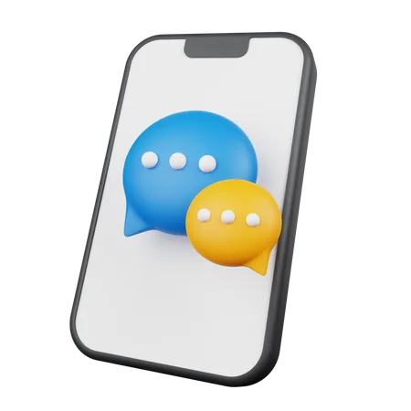 Mobiler Chat  3D Icon