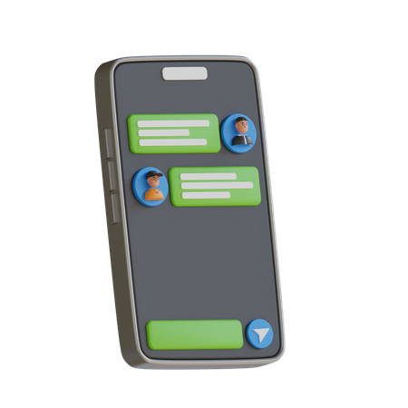 Mobiler Chat  3D Icon