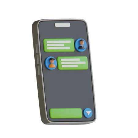 Mobiler Chat  3D Icon