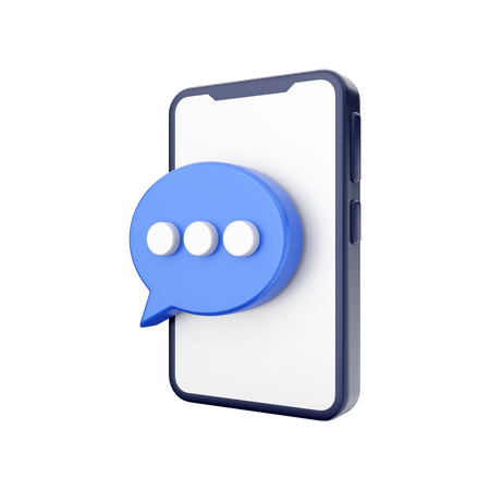 Mobiles Chatten  3D Illustration