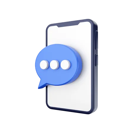 Mobiles Chatten  3D Illustration