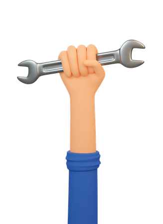Handymen Hand Holds Spanner  3D Icon