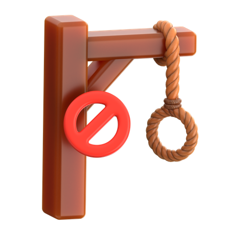 Hanging Death Penalty Prohibited  3D Icon