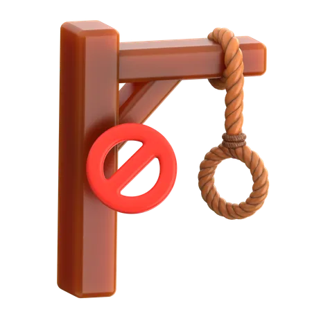 Hanging Death Penalty Prohibited  3D Icon