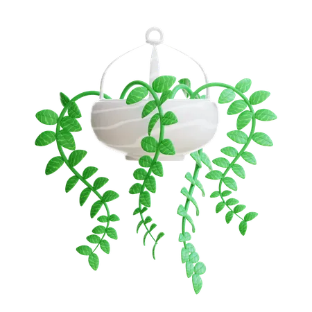 3 D Icon Hanging Plant Pot 3D Icon