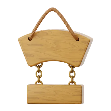 Hanging Wooden Board  3D Icon
