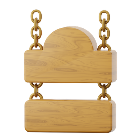 Hanging Wooden Board  3D Icon