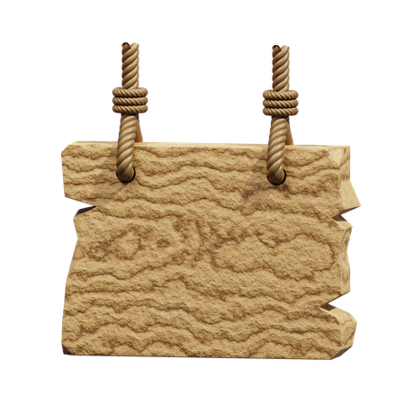 Hanging wooden board  3D Icon