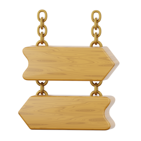 Hanging Wooden Board  3D Icon