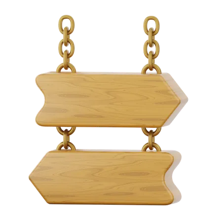 Hanging Wooden Board  3D Icon