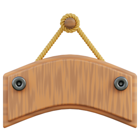 Hanging Wooden Board  3D Icon