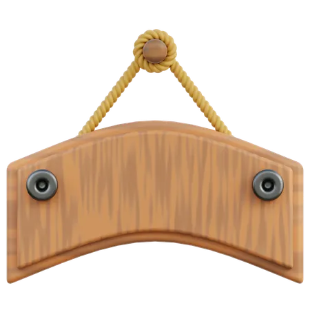 Hanging Wooden Board  3D Icon