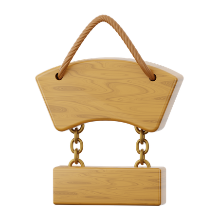 Hanging Wooden Board  3D Icon