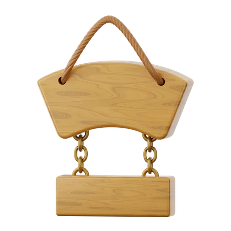 Hanging Wooden Board  3D Icon