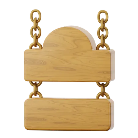 Hanging Wooden Board  3D Icon