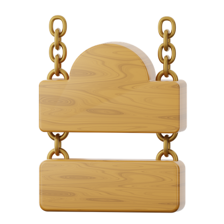 Hanging Wooden Board  3D Icon