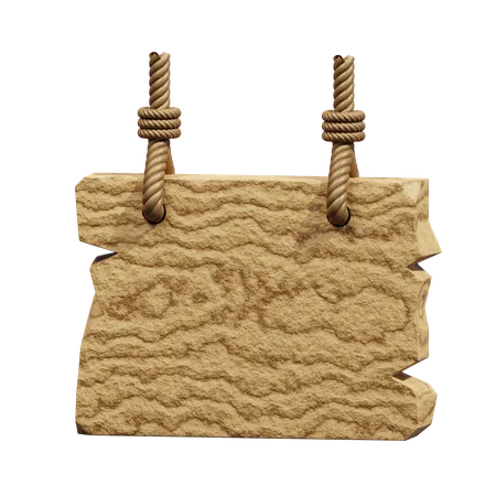 Hanging wooden board  3D Icon