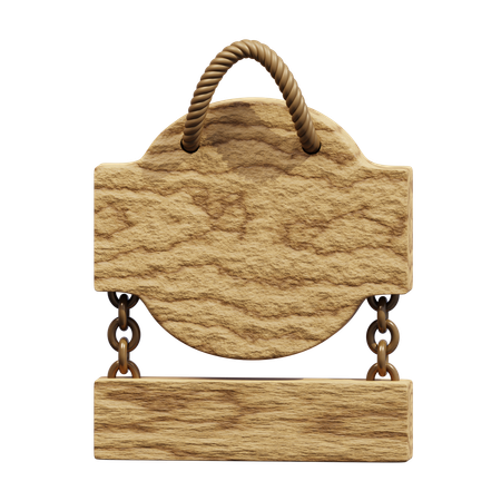 Hanging wooden board  3D Icon