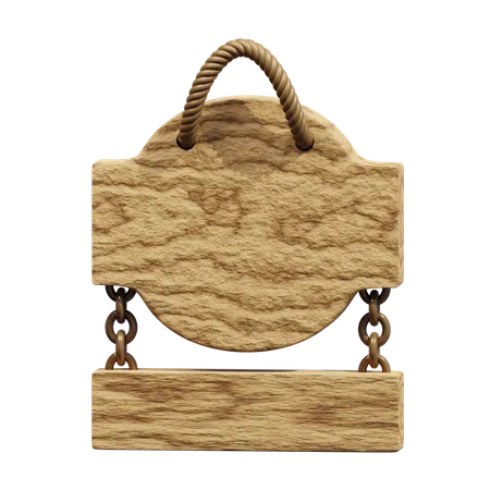 Hanging wooden board  3D Icon