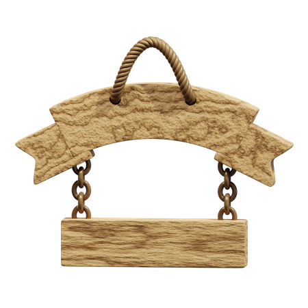 Hanging wooden board  3D Icon