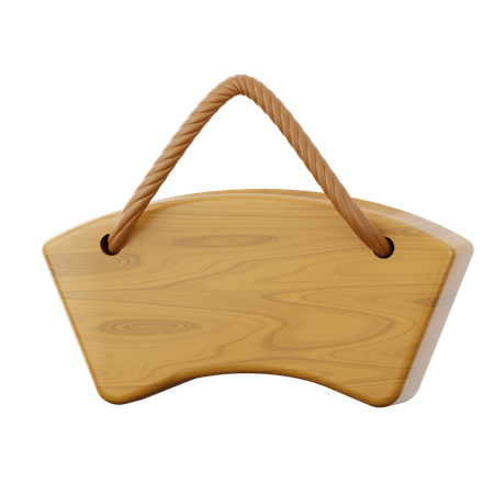 Hanging Wooden Board  3D Icon