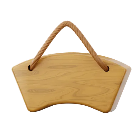 Hanging Wooden Board  3D Icon