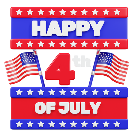Happy 4th Of July  3D Icon