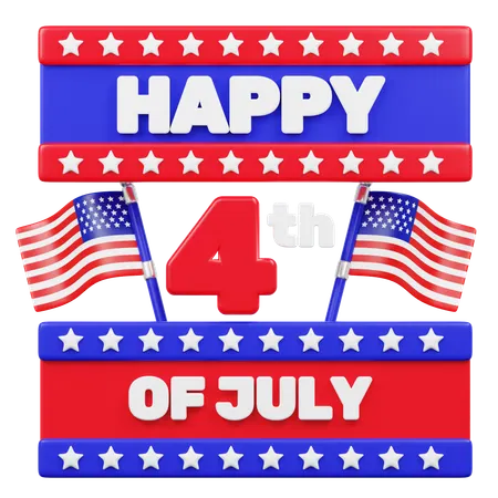 Happy 4th Of July  3D Icon