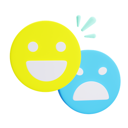 Happy and Sad Emotion  3D Icon