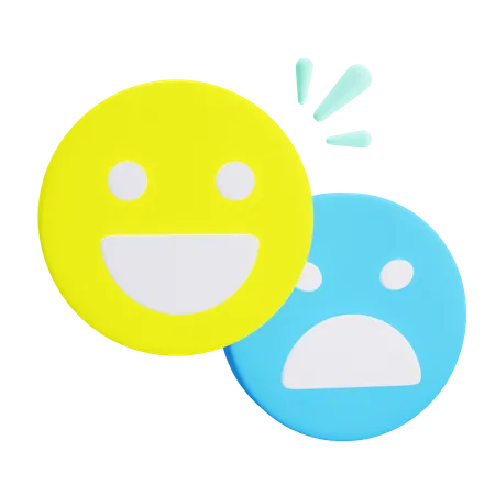 Happy and Sad Emotion  3D Icon