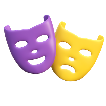 Happy And Sad Mask  3D Icon