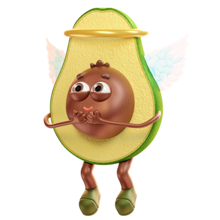 Happy Angel Avocado  3D Icon