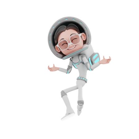 Happy Astronaut 3D Illustration