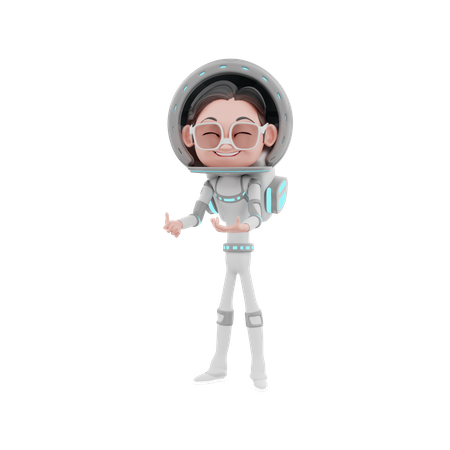 Happy Astronaut in space  3D Illustration