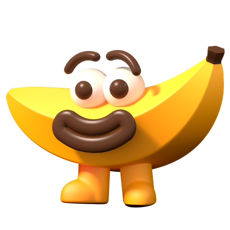 Happy banana  3D Illustration