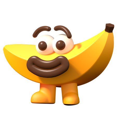 Happy banana 3D Illustration
