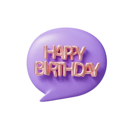 Speech Bubble With Text Happy Birthday 3D Icon