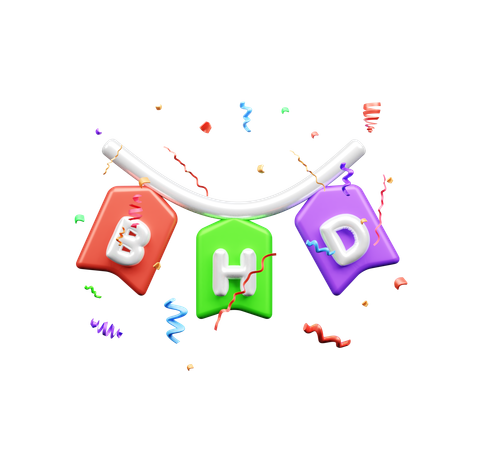 Happy Birthday  3D Icon