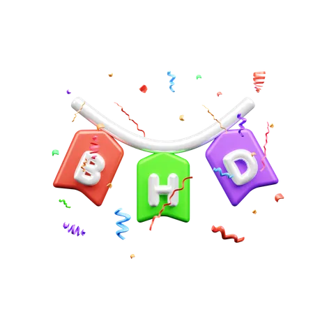 Happy Birthday  3D Icon