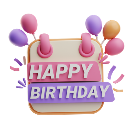 Happy Birthday  3D Icon