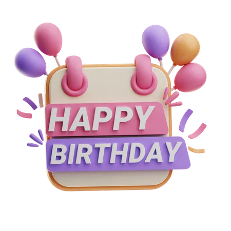 Happy Birthday  3D Icon