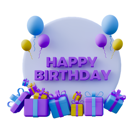 Happy Birthday  3D Icon