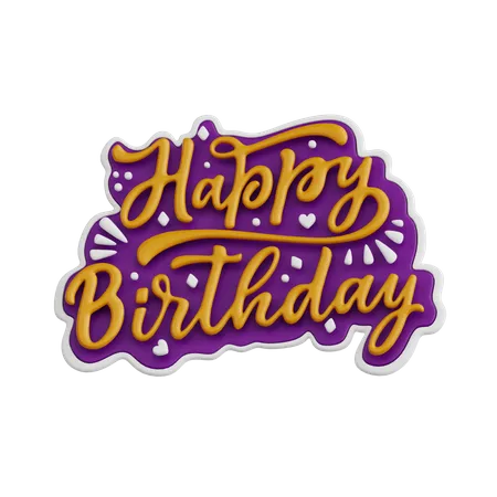 Happy Birthday  3D Sticker