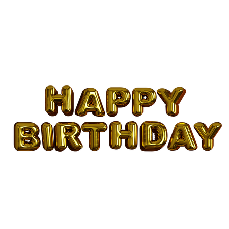 Happy Birthday 3D Render Red Text 18134223 PNG