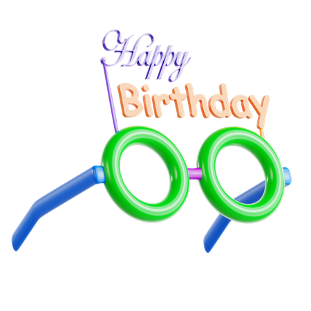 Happy Birthday Glasses  3D Icon