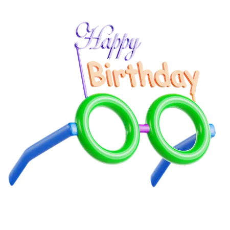 Happy Birthday Glasses  3D Icon